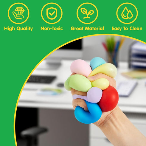 24 Pack JOYIN Slow Rising Stress Balls, Squishy Sensory Fidget Toys, Hand Therapy Balls for Anxiety Relief, Classroom