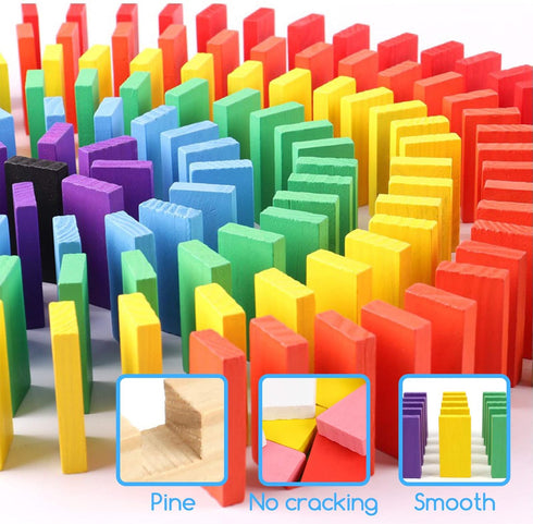 BigOtters Extra Large Domino Blocks Set - 108PCS Colorful Racing Tile Game Educational Toys for Boys Girls