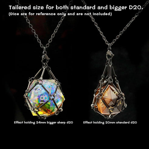 DND Dice Cage for Dungeons and Dragons Gamers | Stainless Steel Cage DND Gifts - Black