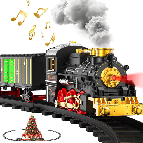 Train Set Train Toys for Boys with Smokes, Lights and Sound (ON/Off),