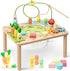 WINGYZ Activity Table, 6 in 1 Wooden Montessori Activity Center with Bead