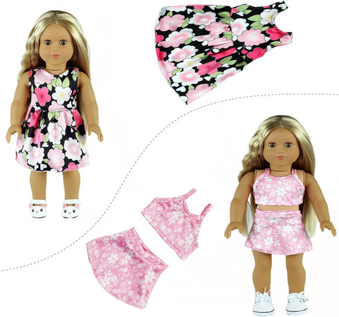 20 18 inch 18 inch 10 Sets ReeRaa pcs Clothing for Dolls Doll Clothes and Accessories for American Girl Doll Clothes
