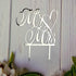 Mr and Mrs Cake Topper, Bride and Groom Sign for Wedding Engagement Cake Decorations (Mirror Silver Acrylic)