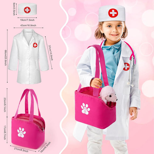 36 Playset 3-5 Doctor Kit for Girls, Pcs Veterinarian for Kids, Doctor Kit for Toddlers with Dog Toy & Real