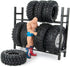 RC Car Alloy Tire Rack for 1.9'' 2.2" Tire Wheel Rim SCX10 D90 CC01 TRX4 RC Crawler (Black)