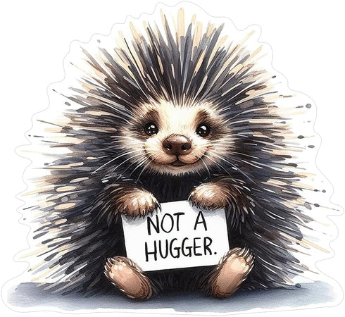 3 Pack - 1.5 Inch Porcupine Animal Stickers, Cute Hedgehog Water Bottle Stickers, Waterproof & Durable for Aesthetic