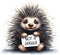 3 Pack - 1.5 Inch Porcupine Animal Stickers, Cute Hedgehog Water Bottle Stickers, Waterproof & Durable for Aesthetic