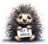 3 Pack - 1.5 Inch Porcupine Animal Stickers, Cute Hedgehog Water Bottle Stickers, Waterproof & Durable for Aesthetic
