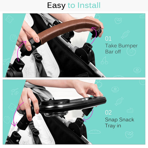 V2/Vista V3/Cruz/Cruz V2/ V2, Snack Tray Fits for UPPAbaby Vista/Vista RumbleSeat/RumbleSeat Stroller Tray with Cup