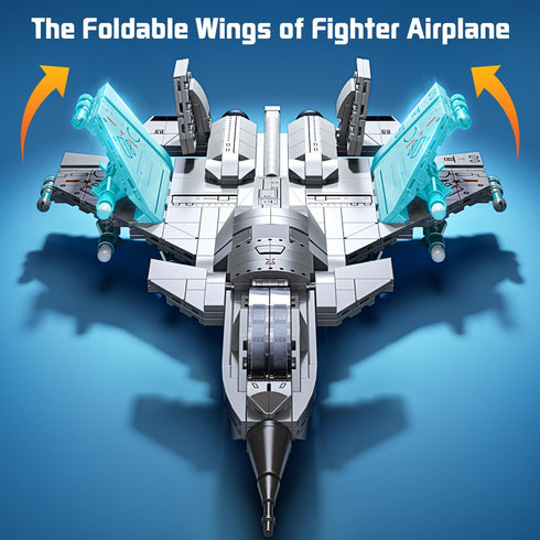 J-15 577PCS 812, Fighter Jet Building Kit, Military Aircraft Model for Boys Army Airplane Toy with Foldable Wings