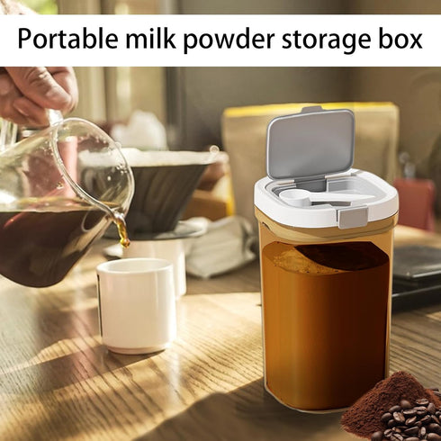 Generic Travel Formula Dispenser - Sealed Milk Powder Box, Stackable Airtight Storage Holder, Builtin Scoop Reserve