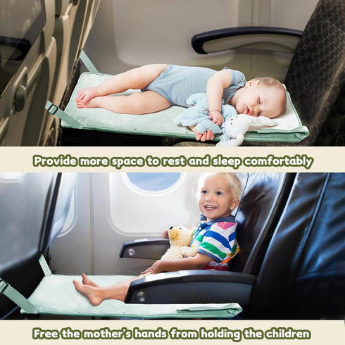 TrekBabe Toddler Airplane Bed, Airplane Seat Extender for Kids, Baby Travel Essentials, Green