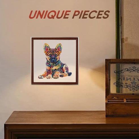 500 Game,18.42"x17.3" Ruikiyart Wooden Puzzle for Adults Pieces,Unique Dog Shaped German Shepherd Puggy Jigsaw Puzzles