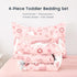 Set 4 Set Wake In Cloud - Toddler Bedding for Girls, Cute Unicorn Floral Botanical, Pieces Soft Crib Bed Including