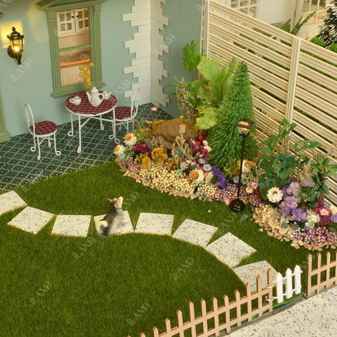 iLAND Dollhouse Flooring on 1/12 scale, Miniature Dollhouse Accessories, 60pcs Double-Sided Floor Tiles