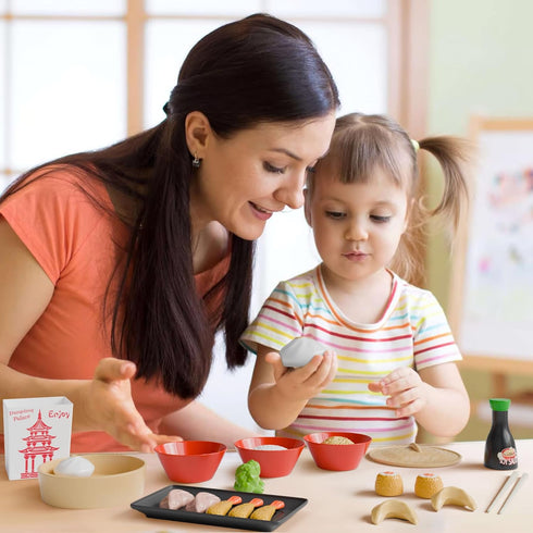 Playset 34-Piece Set 3+, Lollipop Dumpling Palace Chinese Food for Kids for Toddlers Gourmet Play Kitchen