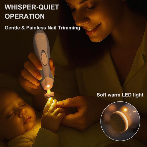 Trimmer 4-Stage 18-Pcs Fansidi Baby Nail Electric, Easy & Safe Nail File for Newborn to Toddler, Whisper-Quiet