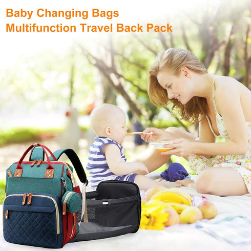 Awanhe Backpack Backpack Diaper Bag, with Changing Station, Waterproof Baby Bag for Boys & Girls, USB Charging Port