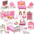 VEMBAP 52 Pcs Dollhouse Furniture, Doll House Accessories and Furniture, Kitchen, Bedroom, Living