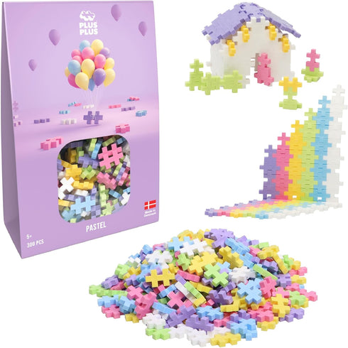 PLUS PLUS Open Play Set, 300 Piece, Pastel Color Mix, Building Stem Toy, Mini Puzzle Blocks for Kids