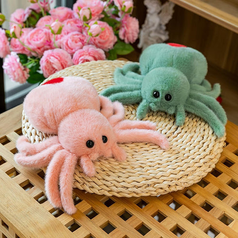Kids Spider Stuffed Animal Toy, Soft Pink Halloween Plush Toy, Adorable Playtime Gift for Kids & Adults 9.8inch
