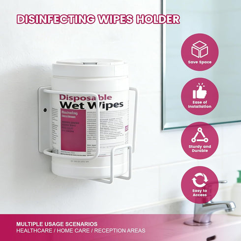 GIMANFT Drill-Free Wipes Holder Wall Mount, Cleaning Wipes Holder, Wall Bracket for Cleaning Wipes Ideal for Office