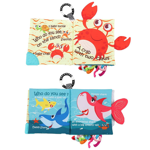 0-6, 6-12,12-18 Fish Baby Books Toys, Touch Feel Cloth Crinkle Books for Babies,Baby Infant Toys Months,Early Learning