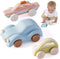 Moonkie Food Grade Silicone Toy Cars for Babies & Toddlers, Push and