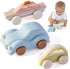 Moonkie Food Grade Silicone Toy Cars for Babies & Toddlers, Push and