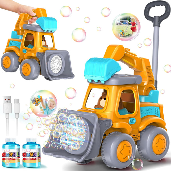 Nicmore Automatic Bubble Machine Toys for Toddlers: Portable Construction Truck Bubble Maker