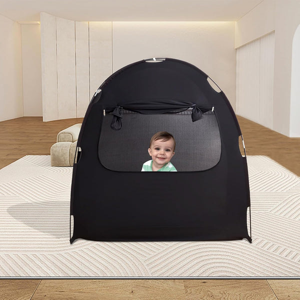 Mengersi Blackout Tent for Pack and Play, Crib Blackout Cover Baby Sleep