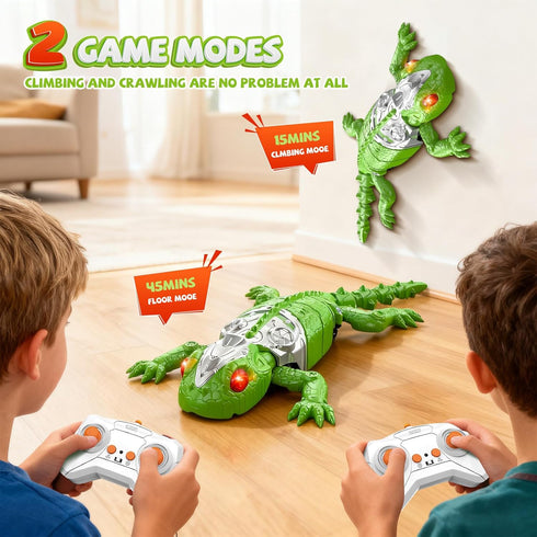 Wall Climbing Gecko Toy, Remote Control Lizard That Climbs Walls, Electric Gecko with LED Glowing Eyess,USB
