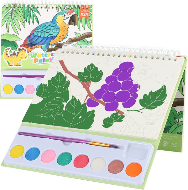 LiYiQ Watercolor Coloring Books Watercolor Paint Book water color paint sets coloring books