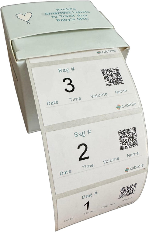 Smart Milk Bag Labels for Expiration and Inventory Tracking, Self-Adhesive with QR Code for Breastmilk Details