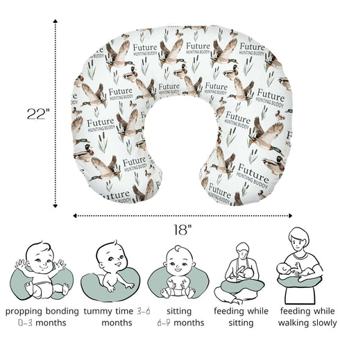 HawSkgFub Future Duck Hunting Buddy Nursing Pillow Cover for Baby Boys, Mallard Duck Hunter Wild Animal Reeds Lake