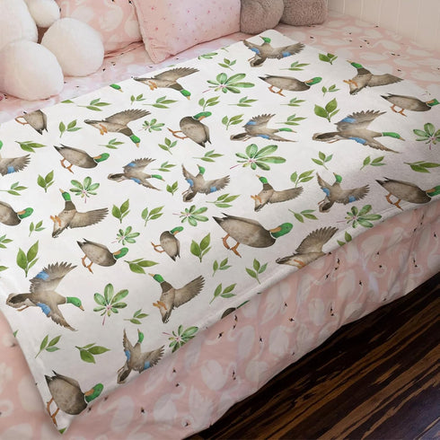 Mallard Duck Baby Blanket for Boys & Girls, 30x40inch Soft Warm Duck Hunting Nursery Crib Stroller Swaddle Blanket