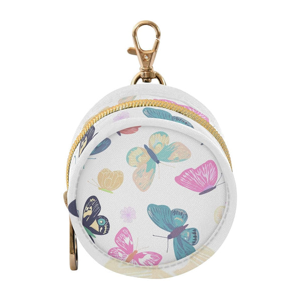 Butterflies Round Pacifier Storage Case with Zipper, Portable Pacifier Case for Travel,
