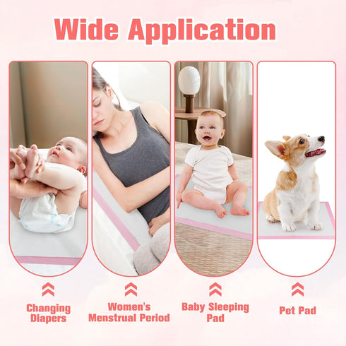 Bgtecho 100 Pack Baby,13x17In Disposable Changing Pads for Baby Disposable Underpads,Waterproof Diaper Changing