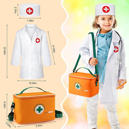 34 Playset 3-5 Doctor Kit for Kids, Pcs Kids Doctor kit for Toddlers with Medical Storage Bag & Real Stethoscope