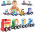12pc Wooden Magnetic Train Track Set for Toddlers, Montessori Educational Baby Toy for 2-5 Year Olds