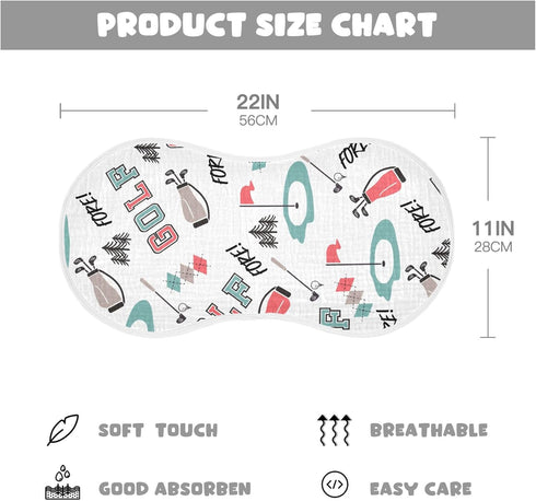 Mazeann 2 Pack Golfer Golf Sports Burp Cloths Baby Boys Girls Absorbent Soft Cotton Burping Cloths Rags