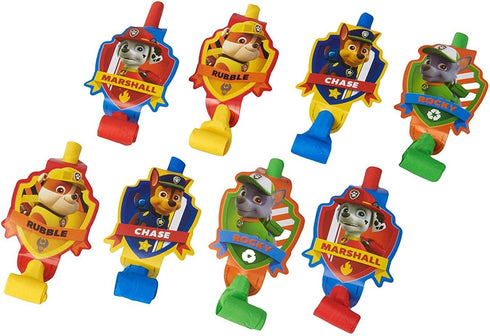 Paw Patrol Multicolor Party Blowouts, 5", 8 Pieces, Perfect Birthday Party Favors