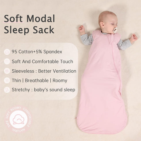 HEDSYOUHH 6-18 1.0 2-Way Sleep Sack for Months Baby, TOG for Spring and Autumn, Wearable Blanket, Bamboo Rayon, Zipper