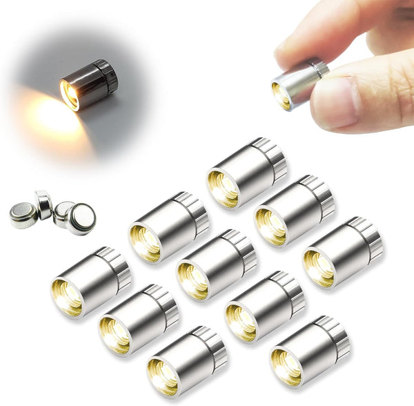 SUZEYAR 10 pcs Miniature Led Lights,Tiny Lights for Hand Craft/DIY,Miniature Lights Battery