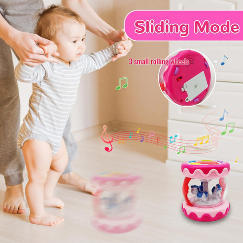 LDRYWW 18+ 2 3+ Baby Girl Toys Months Hand Drum Rotating Musical Light Up Sensory Activity Crawling Toys Year Old