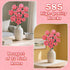 12 Set, Pink Roses Building Block Bouquet Symbol of Love, Admiration & Gratitude Romantic Gift for Wife, Mom, Daughter