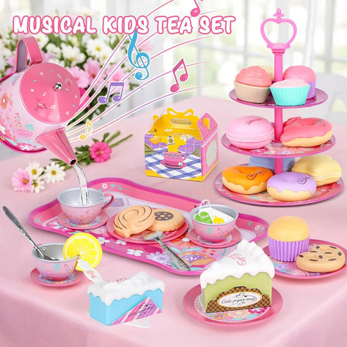 Set 3-5,PRE-WORLD Set 3-6 Tea Party for Toddles Musical Kids Tea for Little Girls