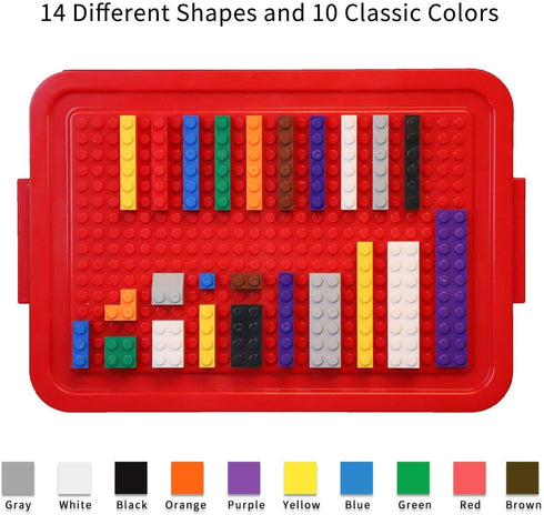 burgkidz Building Bricks, 568 Pieces Classic Building Blocks with Wheels, Door, Window, Storage Box, STEM Educational
