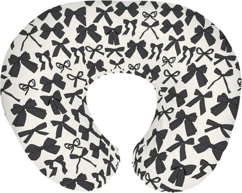 Black Bows Baby Nursing Pillow Covers for Girl Boy Valentine Bows Nursery