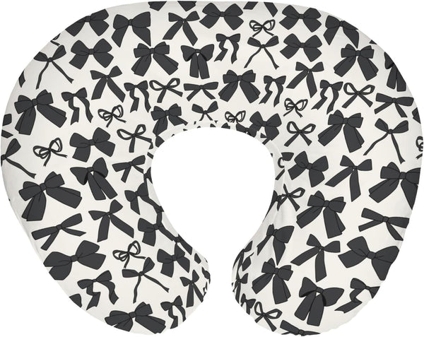 Black Bows Baby Nursing Pillow Covers for Girl Boy Valentine Bows Nursery